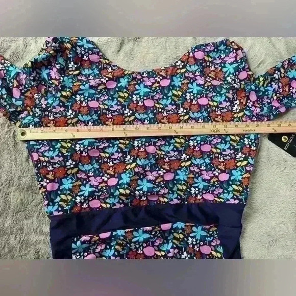 Body Glove Indigo Vivid Field Long Arm One Piece Wave Paddle Swimsuit size 3X - Picture 12 of 14